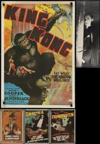 3s0013 LOT OF 6 UNFOLDED MOSTLY HORROR COMMERCIAL POSTERS 1970s-80s King Kong, Dracula, Frankenstein