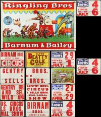 3s0026 LOT OF 13 FORMERLY FOLDED CIRCUS POSTERS 1930s-1950s Ringing Bros & more!