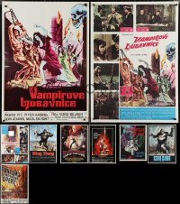 3s0143 LOT OF 9 FORMERLY FOLDED HORROR/SCI-FI/FANTASY YUGOSLAVIAN POSTERS 1960s-1980s cool images!