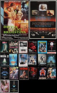 3s0136 LOT OF 22 FORMERLY FOLDED HORROR/SCI-FI YUGOSLAVIAN POSTERS 1980s-1990s cool movie images!