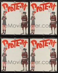 3s0128 LOT OF 4 UNFOLDED 1970S PROTEST COMMERCIAL POSTERS 1970s great art of cop & hippie!