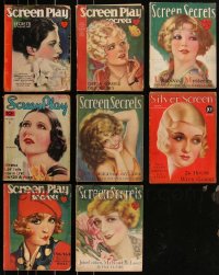 3s0334 LOT OF 8 1920s-1930s MOVIE MAGAZINES 1920s-1930s filled with great images & articles, cool covers!