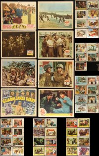 3s0355 LOT OF 69 WAR LOBBY CARDS 1940s-1970s mostly incomplete sets from several movies!