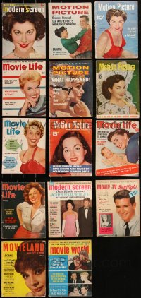 3s0325 LOT OF 14 MOVIE MAGAZINES 1950s-1960s great cover images of top Hollywood stars!