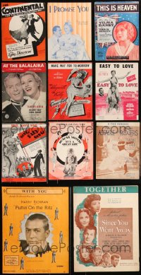 3s0494 LOT OF 11 MOVIE SHEET MUSIC 1920s-1940s great songs from a variety of different movies!