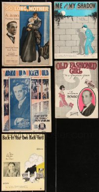 3s0496 LOT OF 5 AL JOLSON SHEET MUSIC 1910s-1920s a variety of great songs!