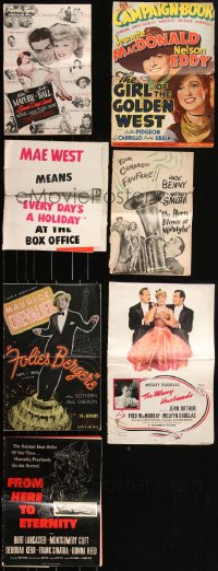 3s0467 LOT OF 7 CUT PRESSBOOKS 1930s-1950s great advertising for a variety of different movies!