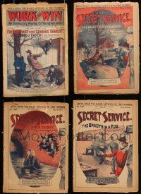 3s0340 LOT OF 4 PULP MAGAZINES 1924 Work and Win, Secret Service!