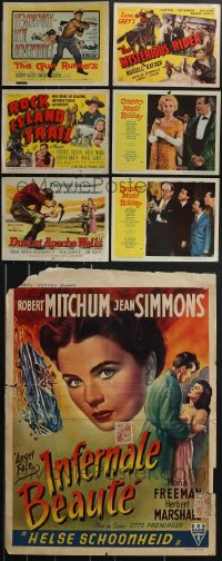 3s0273 LOT OF 6 LOBBY CARDS & 1 BELGIAN POSTER 1950s great images from a variety of movies!