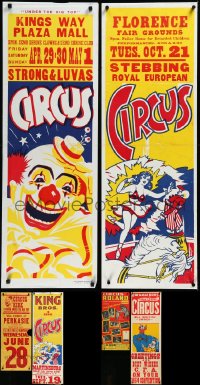 3s0028 LOT OF 6 FORMERLY FOLDED CIRCUS POSTERS 1940s-1950s great art of clowns & other attractions!