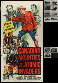 3s0280 LOT OF 13 FOLDED POSTERS & STILLS FROM MOVIES SET IN CANADA 1950s-1960s Mounties!