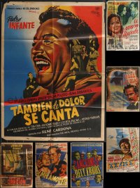 3s0241 LOT OF 7 FOLDED MEXICAN POSTERS 1950s great images from a variety of different movies!