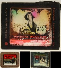 3s0507 LOT OF 6 GLASS SLIDES 1930s-1950s Gloria Swanson, George O'Brien, Ben Turpin & more!