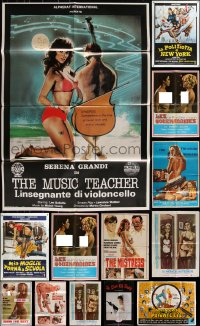 3s0251 LOT OF 13 FOLDED NON-US SEXPLOITATION POSTERS 1970s-1980s sexy images with nudity!