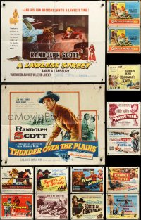 3s0302 LOT OF 17 FOLDED COWBOY WESTERN HALF-SHEETS 1950s-1960s great images from several movies!