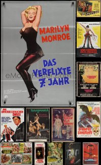 3s0250 LOT OF 14 FOLDED NON-US MOVIE POSTERS 1960s-1980s great images from a variety of movies!