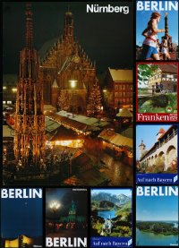 3s0033 LOT OF 9 UNFOLDED GERMAN TRAVEL POSTERS 1980s-1990s great images of sights to see!