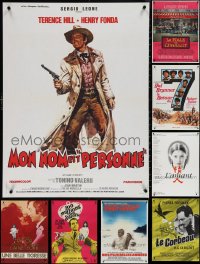 3s0044 LOT OF 11 FORMERLY FOLDED FRENCH 23X32 POSTERS 1940s-1980s a variety of cool movie images!