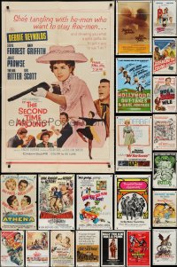 3s0400 LOT OF 49 FOLDED ONE-SHEETS 1960s-1980s great images from a variety of different movies!