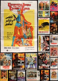 3s0247 LOT OF 38 FOLDED NON-US POSTERS 1970s-1990s great images from a variety of different movies!