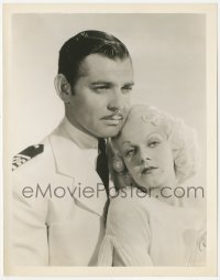 3t1354 CHINA SEAS 8x10.25 still 1935 wonderful portrait of sexy Jean Harlow & uniformed Clark Gable!