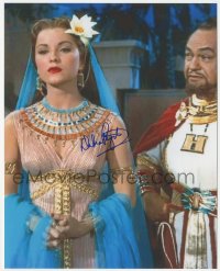 3t1074 DEBRA PAGET signed color 8x10 REPRO photo 1990s w/Edward G. Robinson in The Ten Commandments!