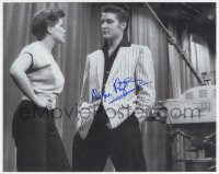 3t1138 DEBRA PAGET signed 8x10 REPRO photo 1990s with Elvis Presley on The Milton Berle Show!