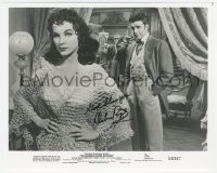 3t1139 DEBRA PAGET signed 8x10 REPRO photo 1990s with Dale Robertson in The Gambler From Natchetz!