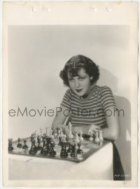 3t1392 FRANCES DEE 8x11 key book still 1930s close up of the actress sitting at chess board!