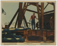 3t1398 GIANT color 8x10 still #9 1956 best image of James Dean standing on oil rig, George Stevens