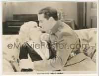 3t1406 HELL'S ANGELS 7.5x9.75 still 1930 c/u of Ben Lyon about to kiss sexy Jean Harlow on couch!