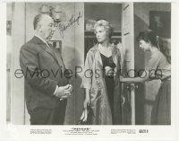 3t1154 JANET LEIGH signed 8x10 REPRO photo 1980s candid with Alfred Hitchcock on the set of Psycho!