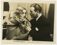 3t1435 LOVE BEFORE BREAKFAST 8x10 still 1936 Carole Lombard wrapped in blanket by Preston Foster!