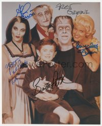 3t1066 MUNSTERS signed color 8x10 REPRO photo 1980s by Fred Gwynne, Yvonne De Carlo, Lewis & 2 more!