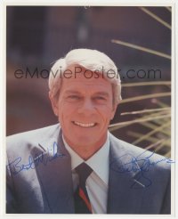 3t1103 PETER GRAVES signed color 8x10 REPRO photo 1990s head & shoudlers portrait wearing suit & tie!