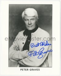 3t1176 PETER GRAVES signed 8x10 REPRO photo 1980s great posed portrait with his arms crossed!