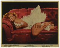 3t1484 PRINCE & THE SHOWGIRL color 8x10 still #8 1957 sexy Marilyn Monroe on red couch with feathers!