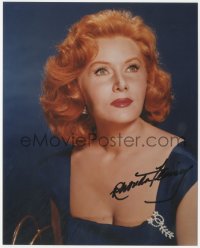 3t1105 RHONDA FLEMING signed color 8x10 REPRO photo 2000s the sexy redhead wearing low-cut dress!