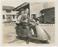 3t1492 RIDE THE PINK HORSE candid 8.25x10 still 1947 Robert Montgomery on new scooter w/Wanda Hendrix!