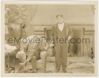 3t1525 SUGAR DADDIES 8x10.25 still 1927 Oliver Hardy holding spitoon for Noah Young to ash cigar!