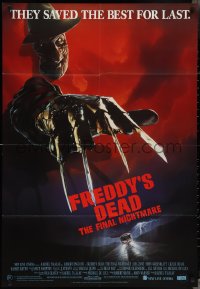 3t0427 FREDDY'S DEAD Aust 1sh 1991 great art of Robert Englund as Freddy Krueger!