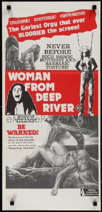 3t0436 CANNIBAL FEROX Aust daybill 1982 Umberto Lenzi's Woman from Deep River, gory art & images!