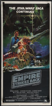 3t0450 EMPIRE STRIKES BACK Aust daybill 1980 George Lucas sci-fi classic, art by Noriyoshi Ohrai!