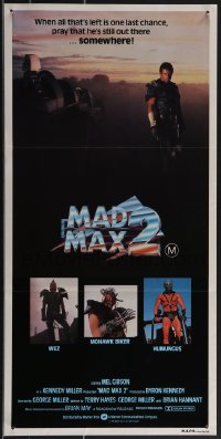 3t0473 MAD MAX 2: THE ROAD WARRIOR Aust daybill 1981 George Miller, Mel Gibson returns as Mad Max!