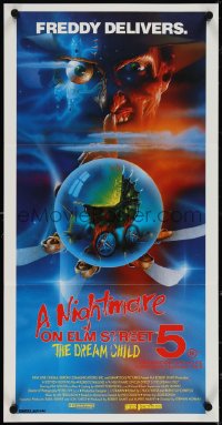 3t0477 NIGHTMARE ON ELM STREET 5 Aust daybill 1989 cool art of Freddy Jr. by Matthew Peak!