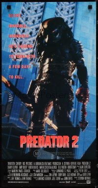 3t0482 PREDATOR 2 Aust daybill 1990 Danny Glover, Gary Busey, cool sci-fi sequel!