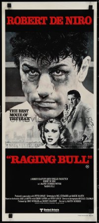 3t0484 RAGING BULL Aust daybill 1980 Kunio Hagio art of De Niro, Martin Scorsese boxing classic!