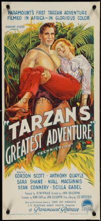 3t0490 TARZAN'S GREATEST ADVENTURE Aust daybill 1959 different Richardson Studio art!