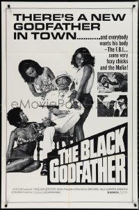 3t0796 BLACK GODFATHER 1sh R1970s the FBI, foxy chicks and the Mafia want his body!