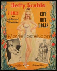 3t0351 BETTY GRABLE Whitman 10.5x13 softcover book 1941 cut-out paper dolls with Hollywood wardrobes